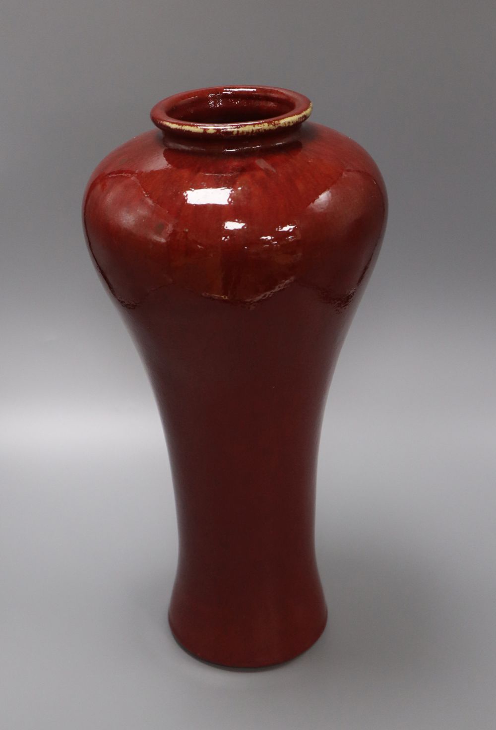 A Chinese sang de boeuf Meiping vase, height 43cm